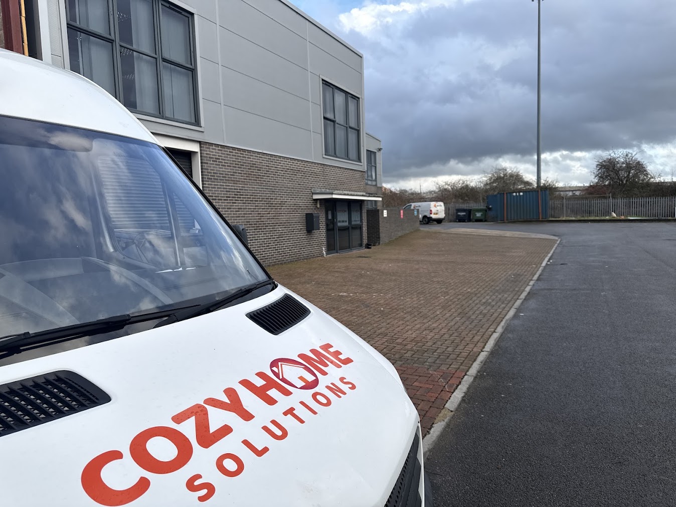 Cozy Home Solutions branded van outside our Cowley, Oxford office